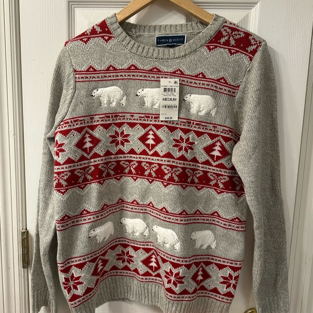 Christmas ugly sweater Karen Scott M